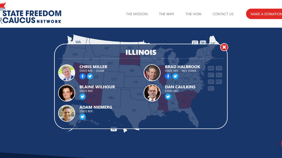 Screenshot of State Freedom Caucus Network Website