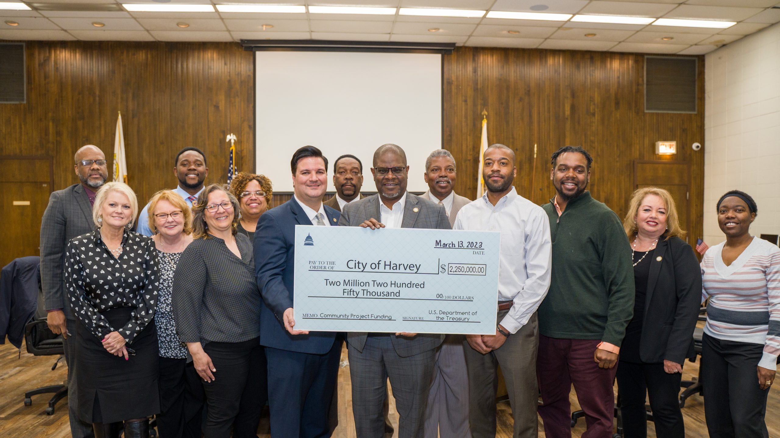 City of Harvey Receives Ceremonial Checks from Congresswoman Robin ...