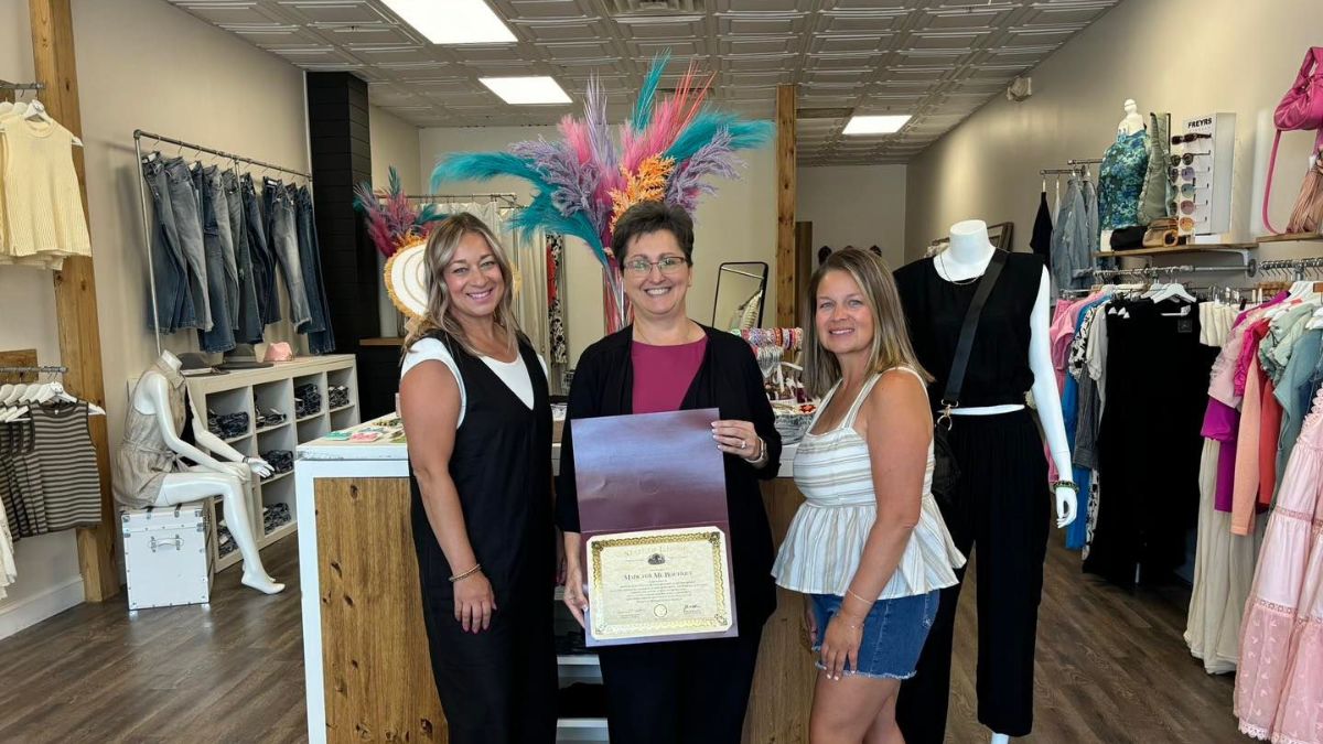 Pictured: Rep. Haas with Made for Me Boutique owners